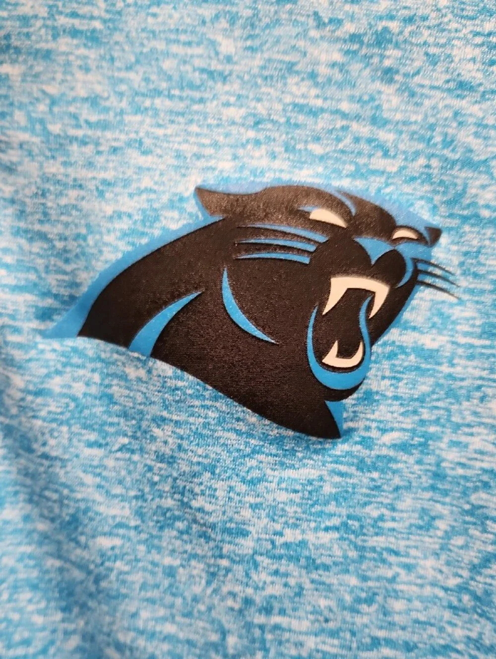 Nike Dri-Fit Women's Carolina Panthers Heathered Light Blue Quarter-Zip Pullover